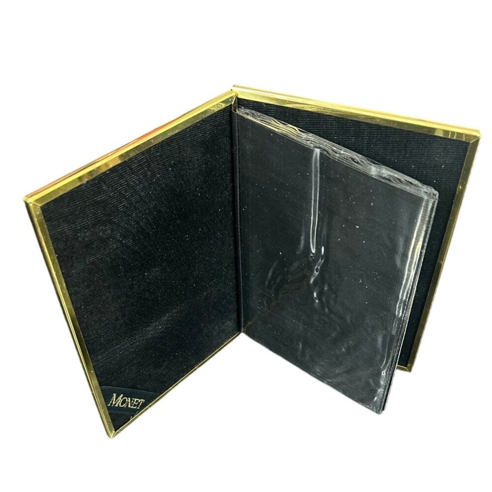 Vintage- Golden Trim- Photo Booklet- Holds 12 photos- some wear-  with sleeve